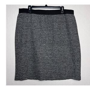 Ann Taylor Women's Gray Tweed Textured Mini Skirt Back Zipper Size 16